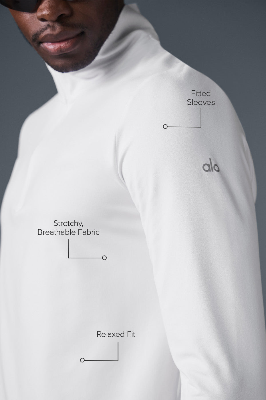 Conquer 1/4 Zip Reform Long Sleeve - White