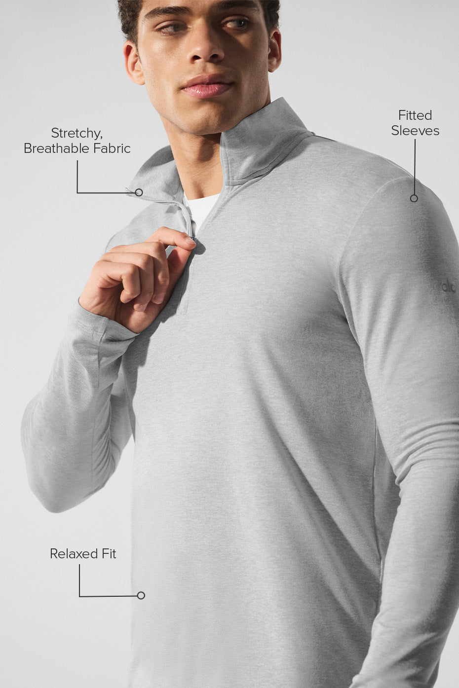 Conquer 1/4 Zip Reform Long Sleeve - Athletic Heather Grey
