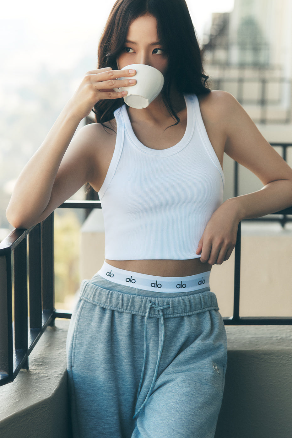 Goddess Ribbed Go-To Tank - White