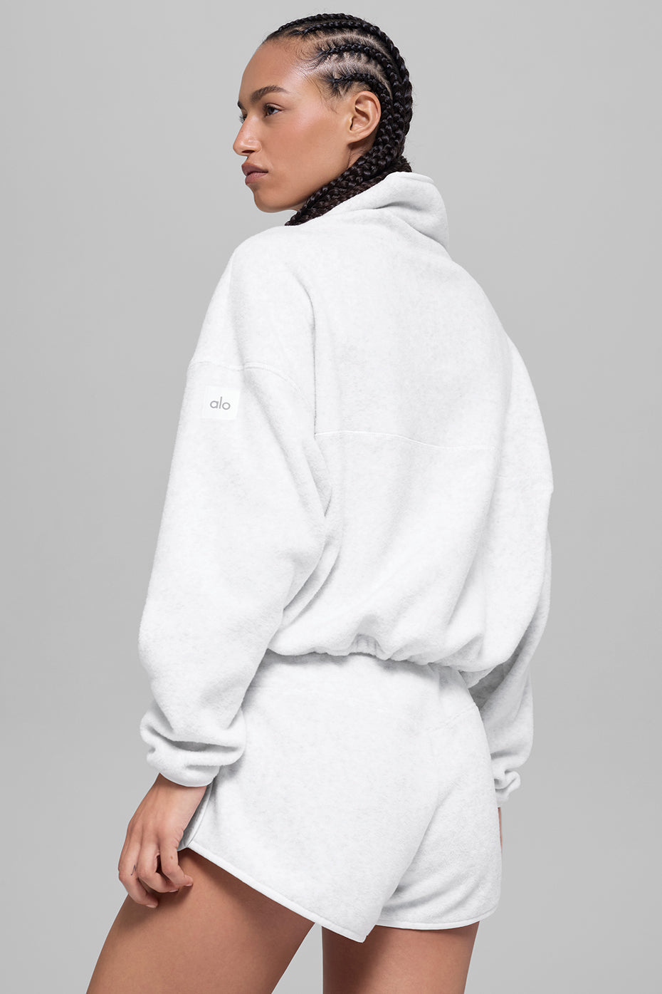 Polar Fleece Retreat Cover Up - White Heather Grey